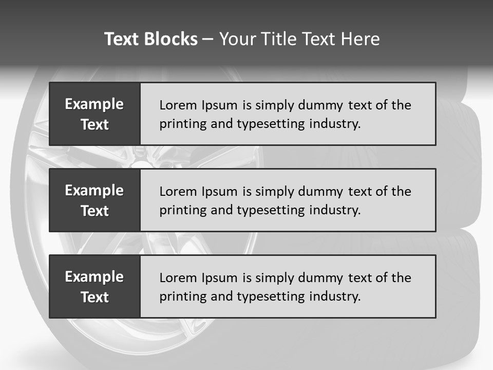 A Set Of Four Tires On A White Background PowerPoint Template