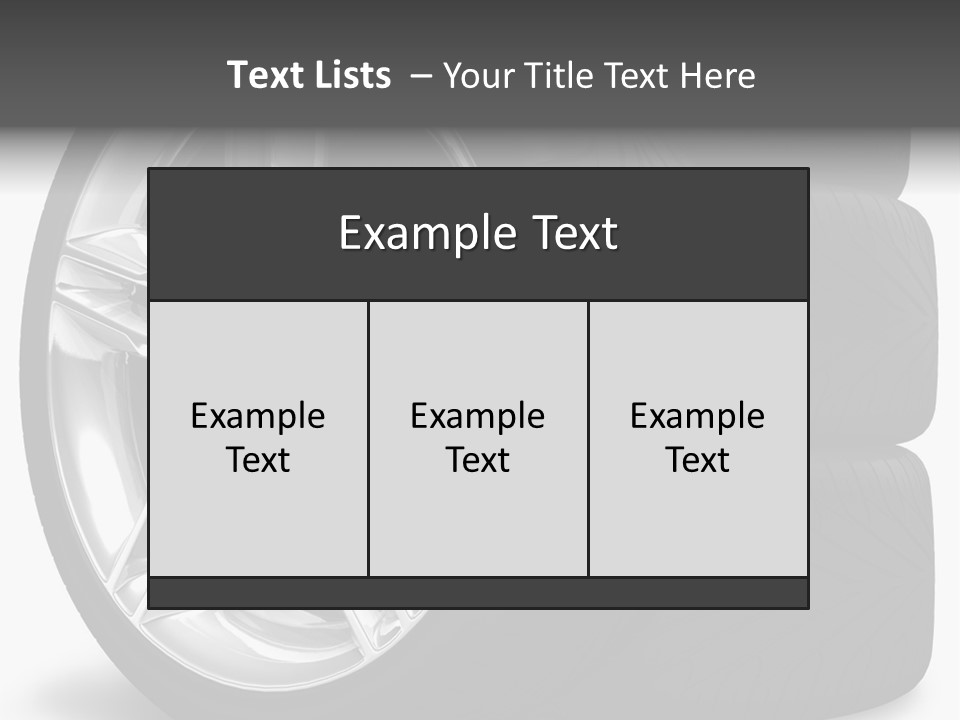 A Set Of Four Tires On A White Background PowerPoint Template