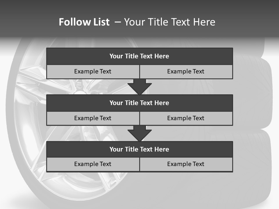 A Set Of Four Tires On A White Background PowerPoint Template