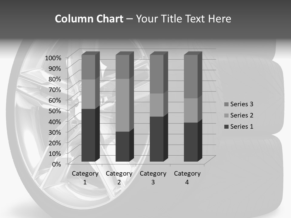 A Set Of Four Tires On A White Background PowerPoint Template