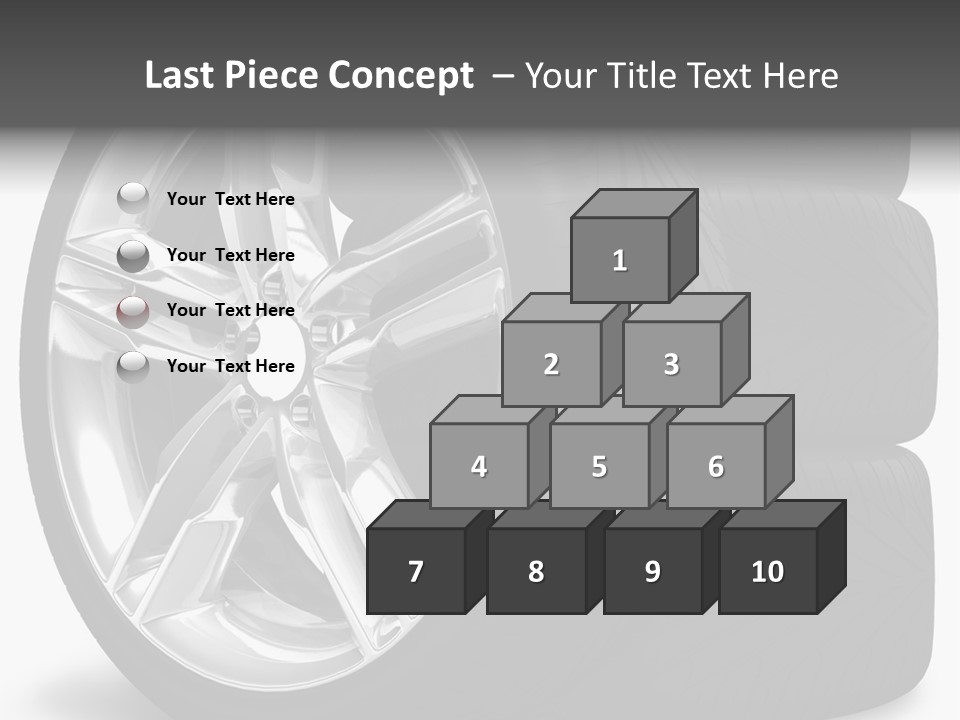 A Set Of Four Tires On A White Background PowerPoint Template