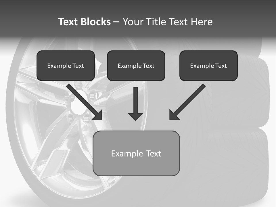 A Set Of Four Tires On A White Background PowerPoint Template