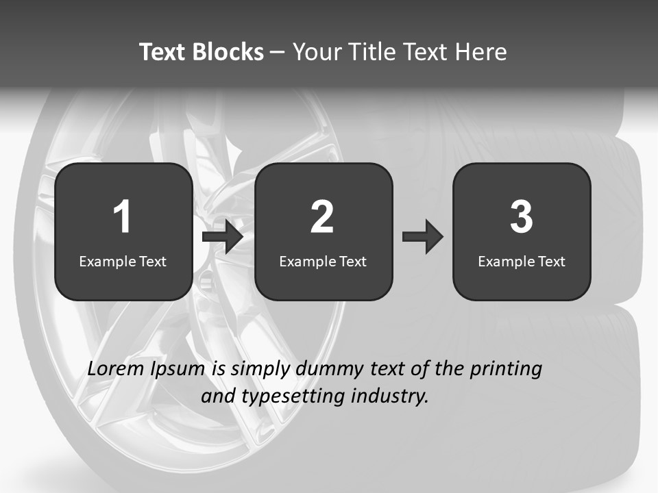 A Set Of Four Tires On A White Background PowerPoint Template