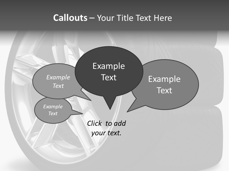 A Set Of Four Tires On A White Background PowerPoint Template