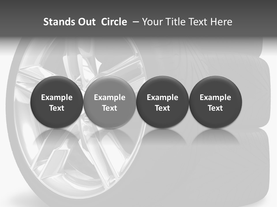 A Set Of Four Tires On A White Background PowerPoint Template