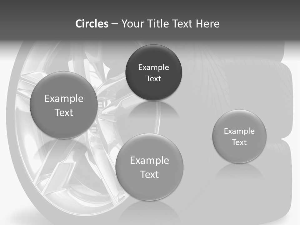 A Set Of Four Tires On A White Background PowerPoint Template