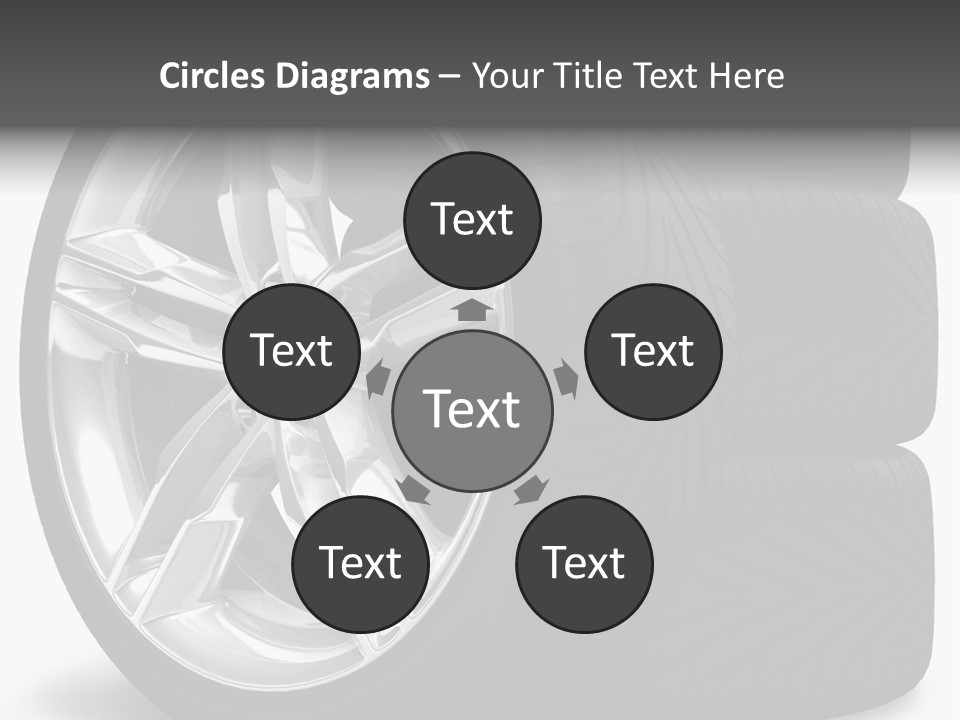 A Set Of Four Tires On A White Background PowerPoint Template