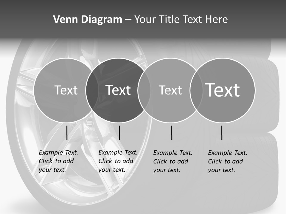 A Set Of Four Tires On A White Background PowerPoint Template