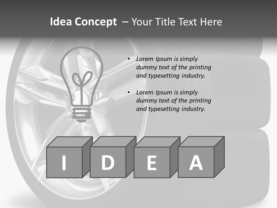 A Set Of Four Tires On A White Background PowerPoint Template