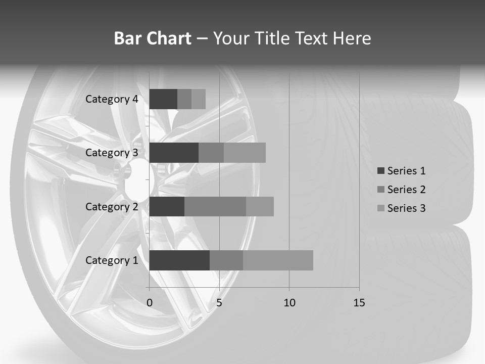 A Set Of Four Tires On A White Background PowerPoint Template