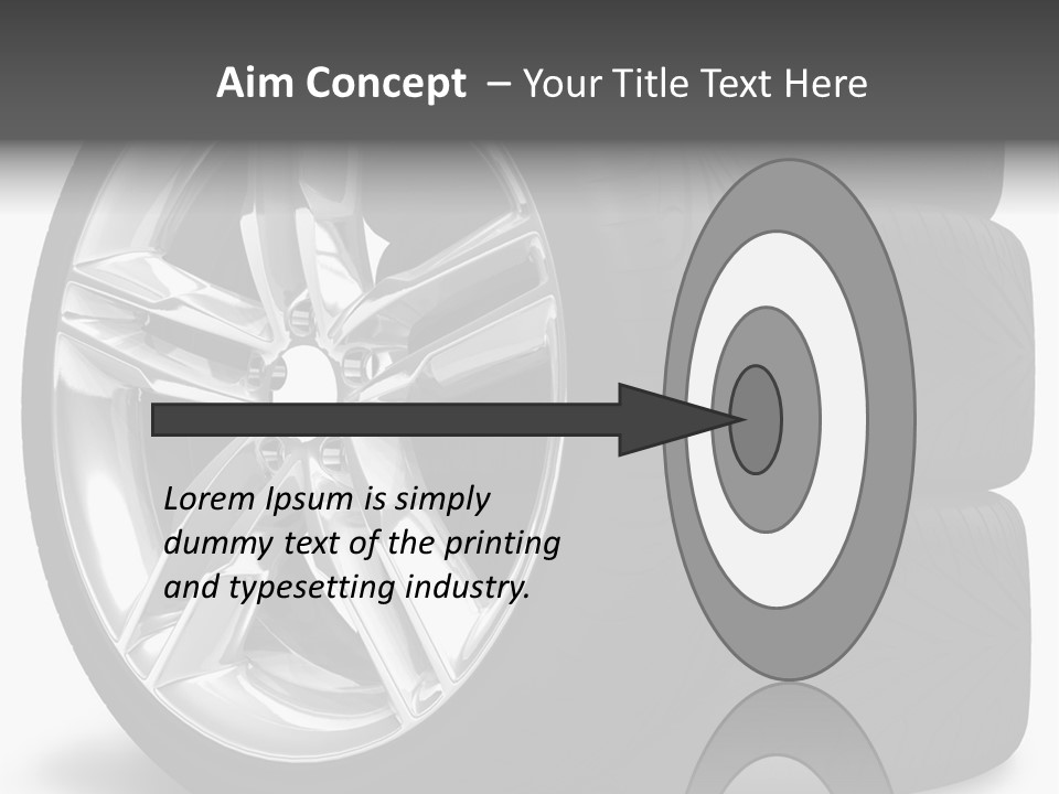 A Set Of Four Tires On A White Background PowerPoint Template