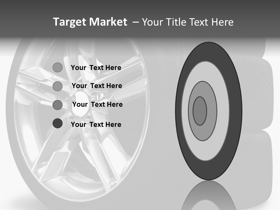 A Set Of Four Tires On A White Background PowerPoint Template