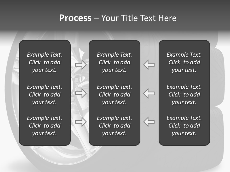 A Set Of Four Tires On A White Background PowerPoint Template
