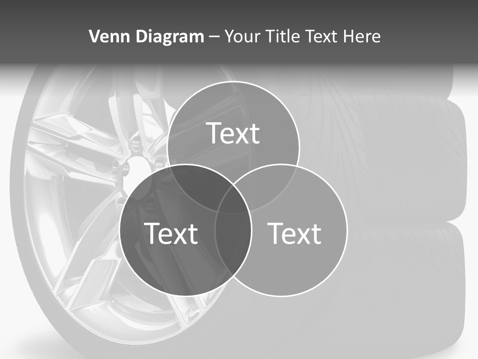 A Set Of Four Tires On A White Background PowerPoint Template