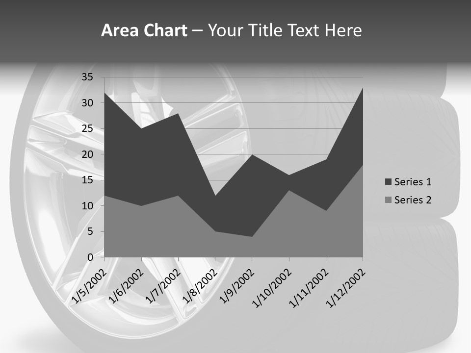 A Set Of Four Tires On A White Background PowerPoint Template