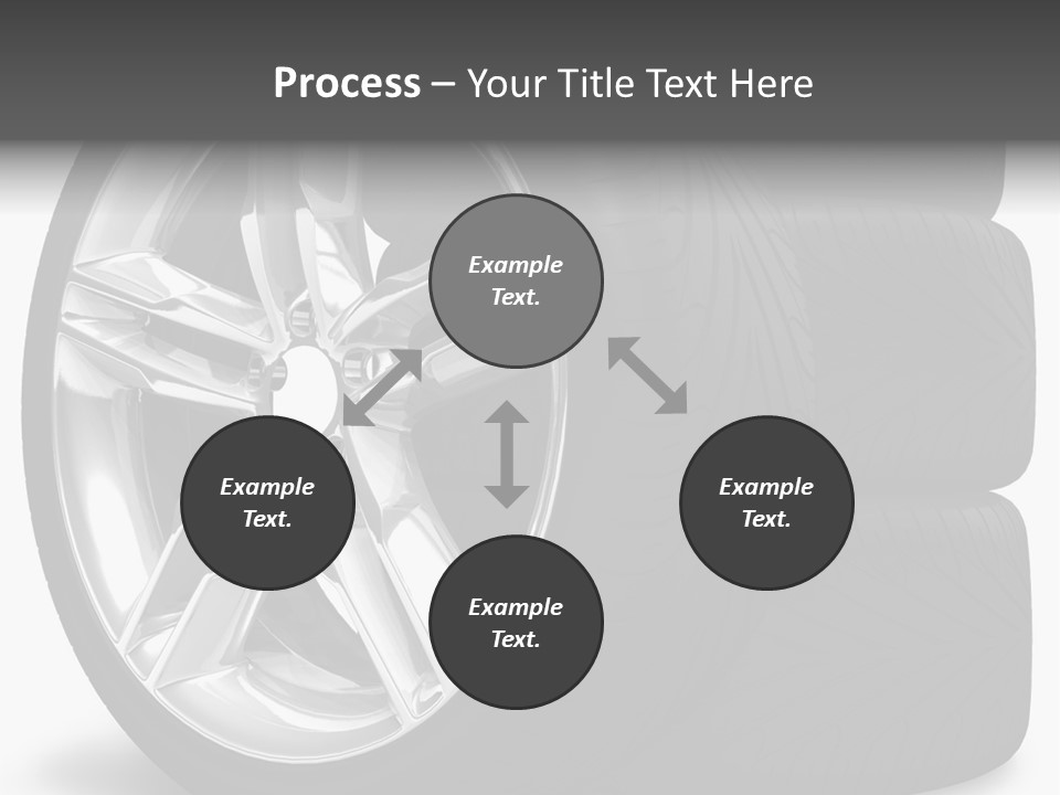 A Set Of Four Tires On A White Background PowerPoint Template