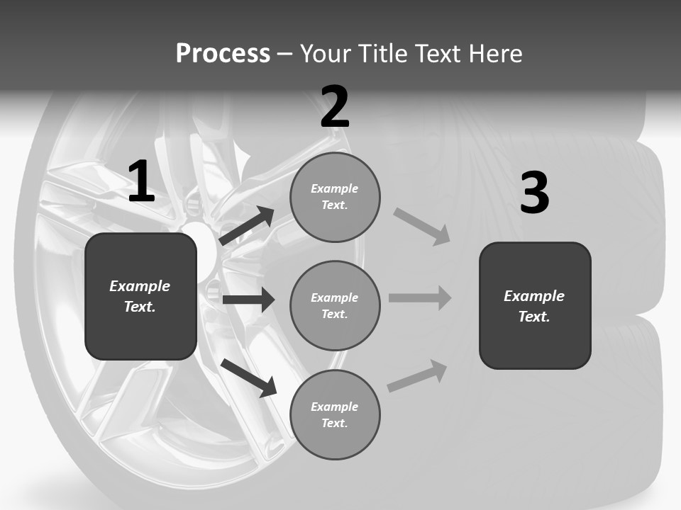 A Set Of Four Tires On A White Background PowerPoint Template