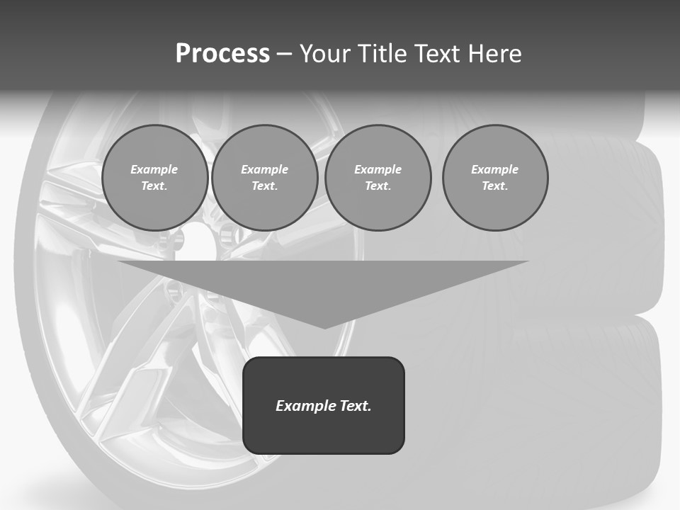 A Set Of Four Tires On A White Background PowerPoint Template