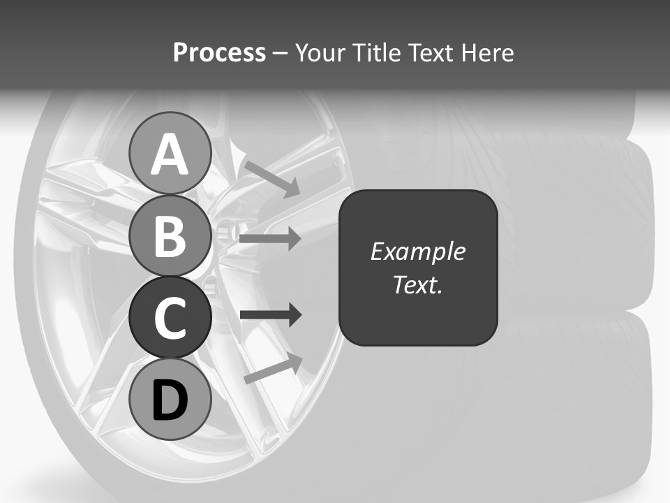 A Set Of Four Tires On A White Background PowerPoint Template