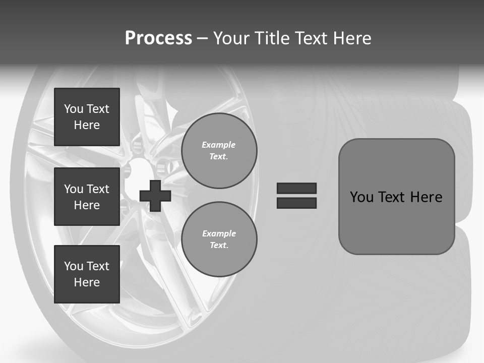 A Set Of Four Tires On A White Background PowerPoint Template