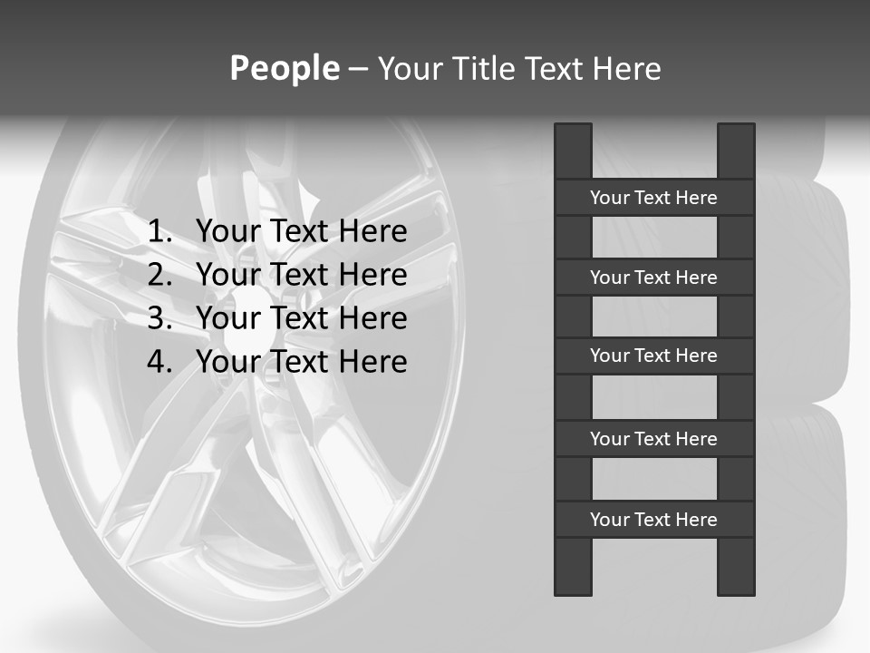 A Set Of Four Tires On A White Background PowerPoint Template