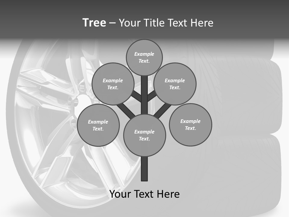A Set Of Four Tires On A White Background PowerPoint Template