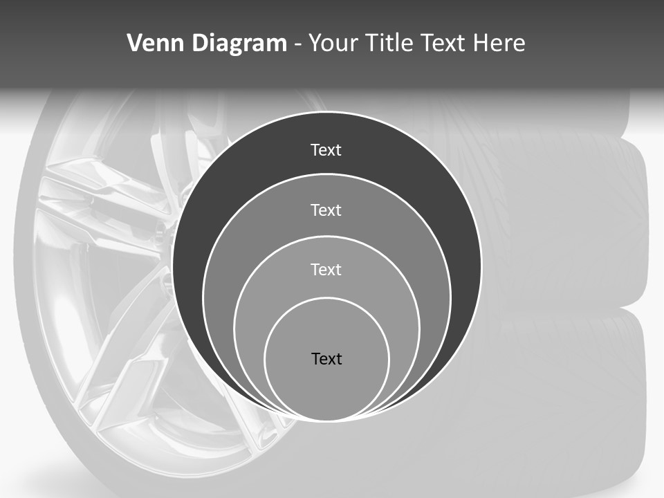 A Set Of Four Tires On A White Background PowerPoint Template