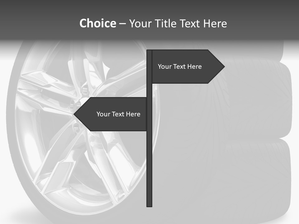 A Set Of Four Tires On A White Background PowerPoint Template