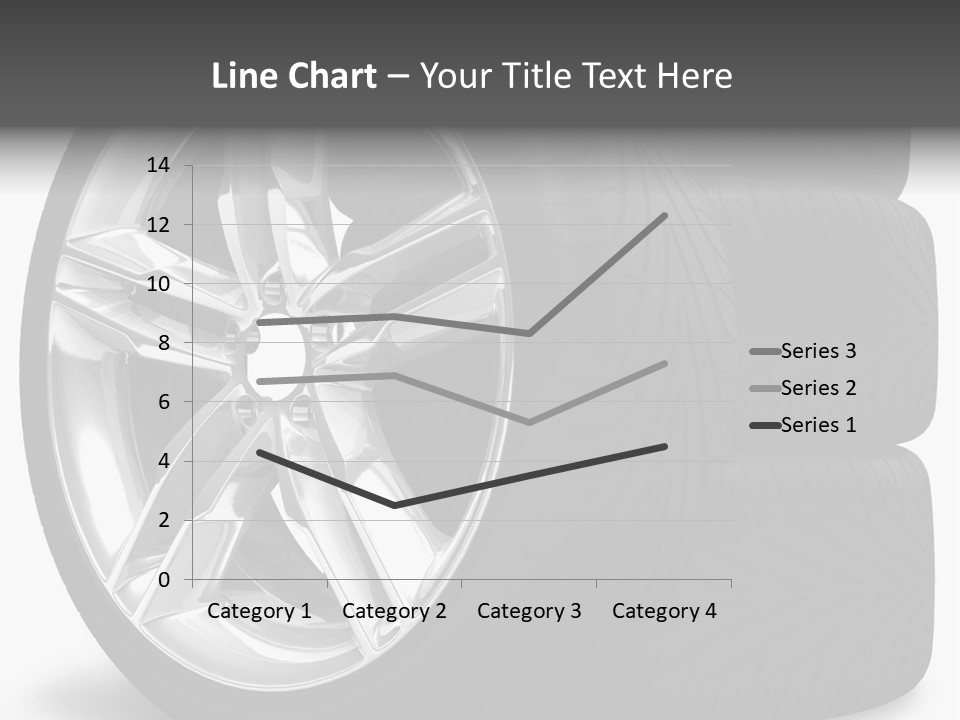 A Set Of Four Tires On A White Background PowerPoint Template