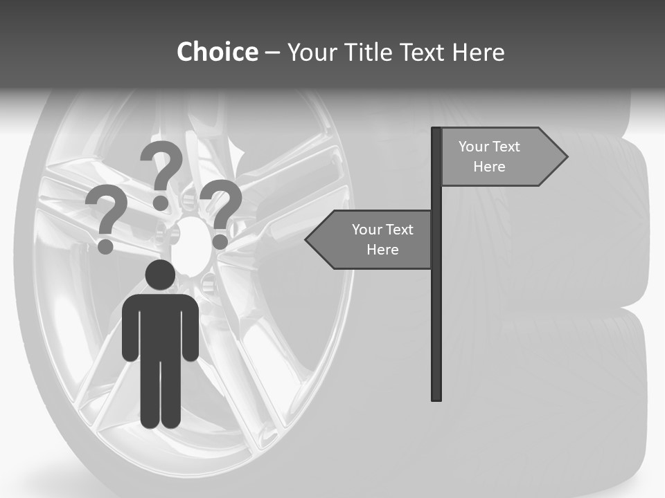 A Set Of Four Tires On A White Background PowerPoint Template