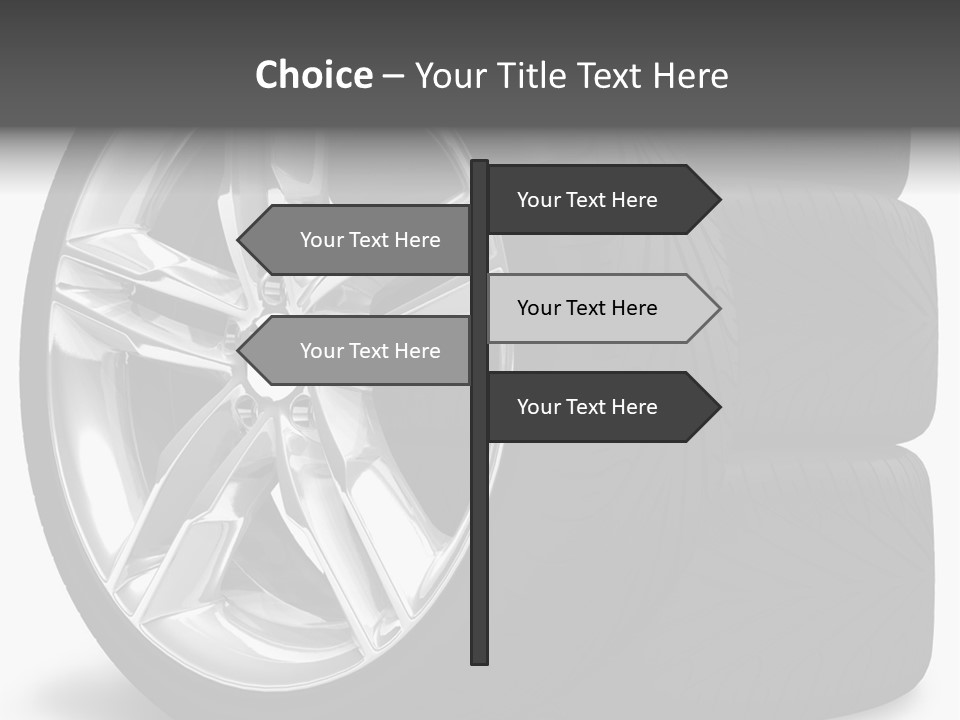 A Set Of Four Tires On A White Background PowerPoint Template