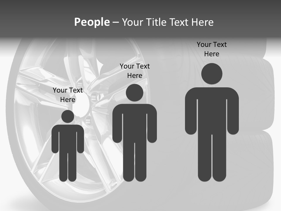 A Set Of Four Tires On A White Background PowerPoint Template