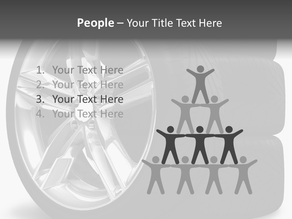 A Set Of Four Tires On A White Background PowerPoint Template