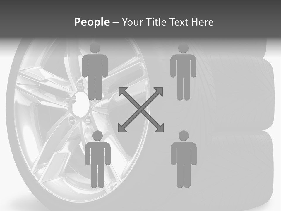A Set Of Four Tires On A White Background PowerPoint Template