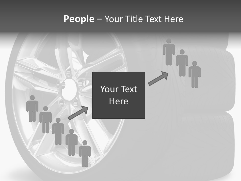 A Set Of Four Tires On A White Background PowerPoint Template