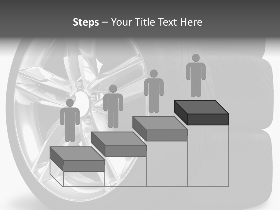 A Set Of Four Tires On A White Background PowerPoint Template