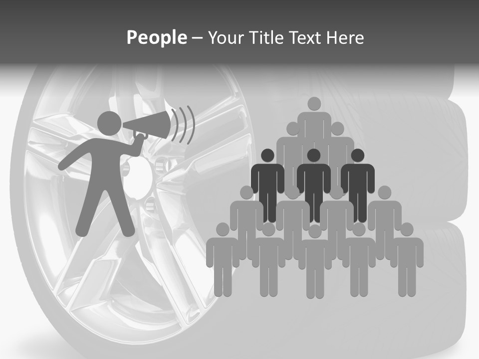 A Set Of Four Tires On A White Background PowerPoint Template