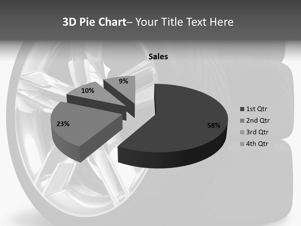 A Set Of Four Tires On A White Background PowerPoint Template