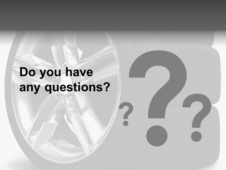 A Set Of Four Tires On A White Background PowerPoint Template