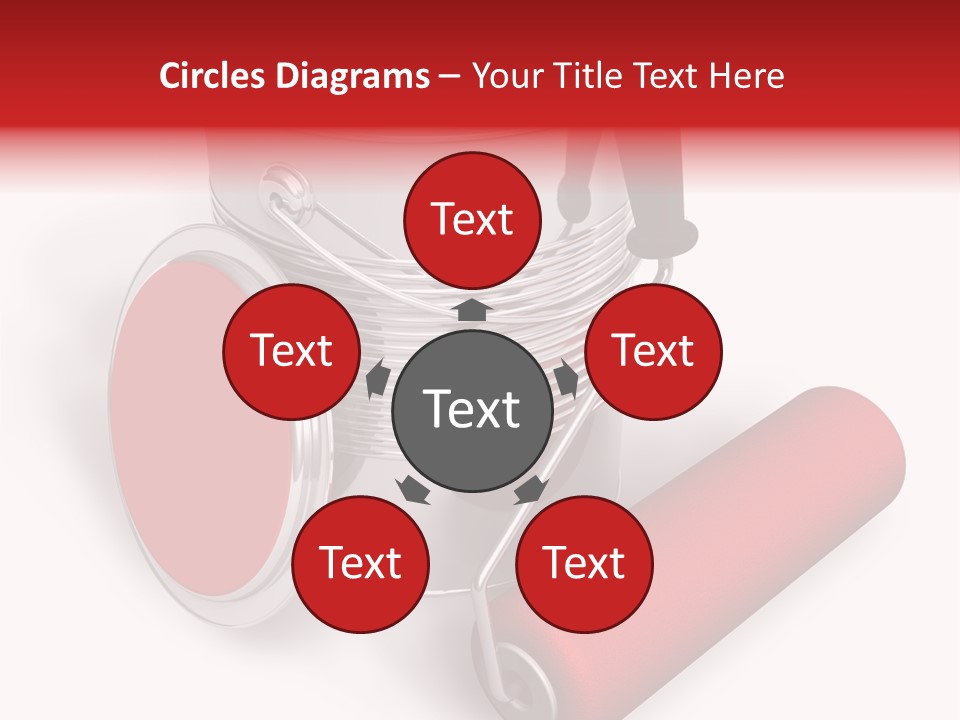 A Red Paint Can With A Brush On Top Of It PowerPoint Template