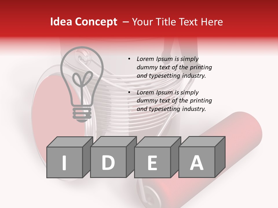 A Red Paint Can With A Brush On Top Of It PowerPoint Template