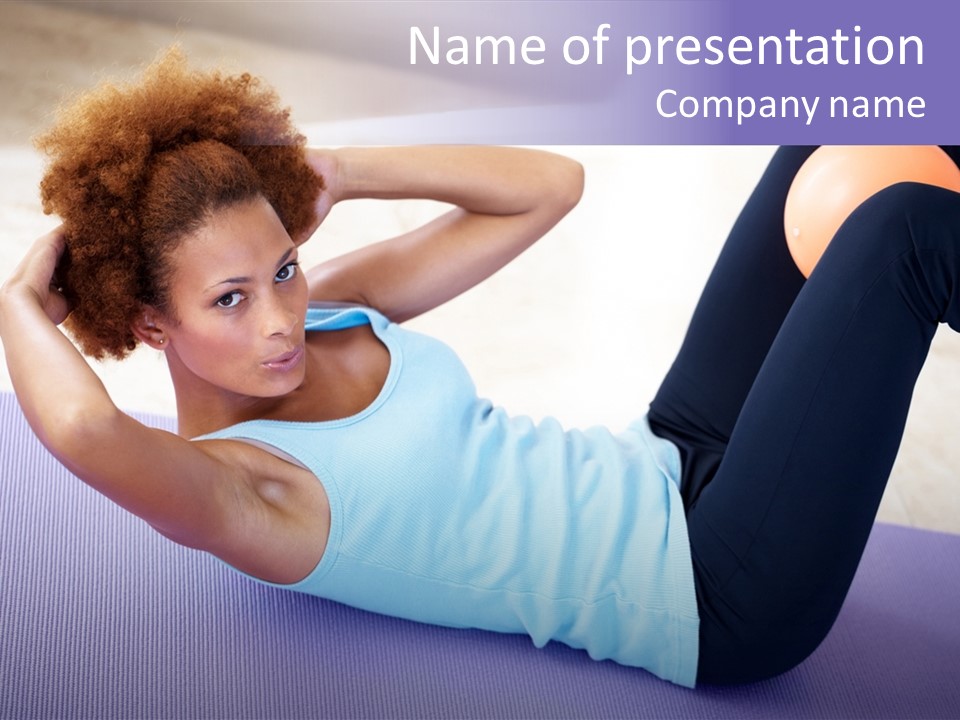 A Woman Is Doing A Yoga Pose On A Mat PowerPoint Template