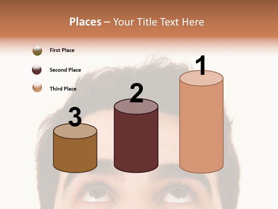 A Man Looking Up With His Eyes Wide Open PowerPoint Template