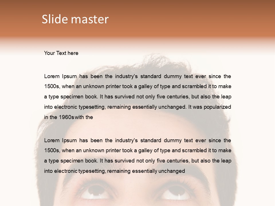 A Man Looking Up With His Eyes Wide Open PowerPoint Template