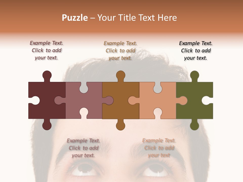 A Man Looking Up With His Eyes Wide Open PowerPoint Template