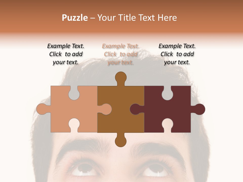 A Man Looking Up With His Eyes Wide Open PowerPoint Template