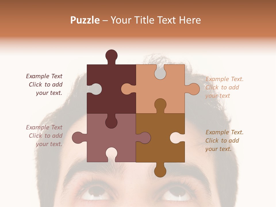 A Man Looking Up With His Eyes Wide Open PowerPoint Template