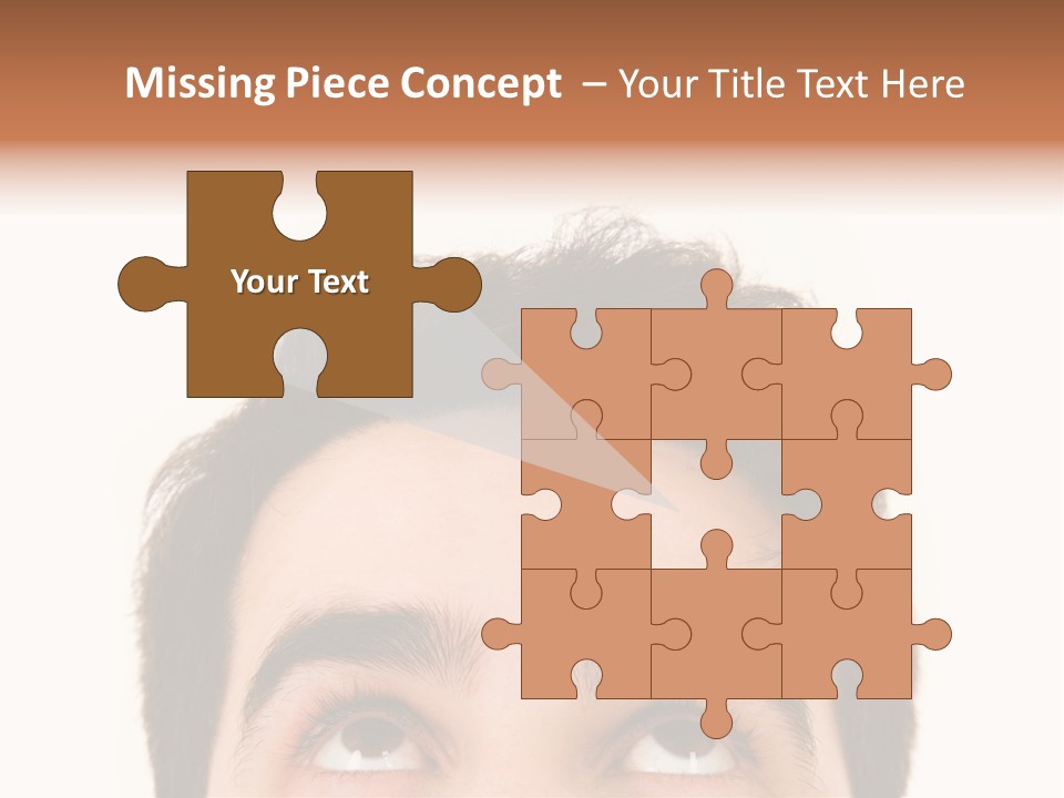 A Man Looking Up With His Eyes Wide Open PowerPoint Template