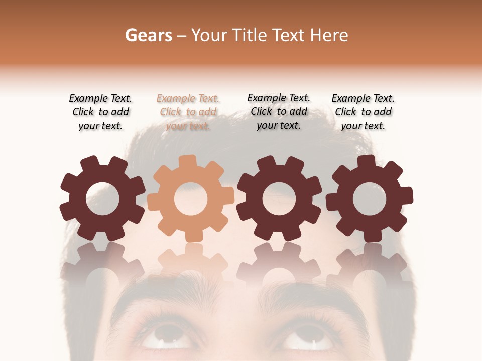 A Man Looking Up With His Eyes Wide Open PowerPoint Template