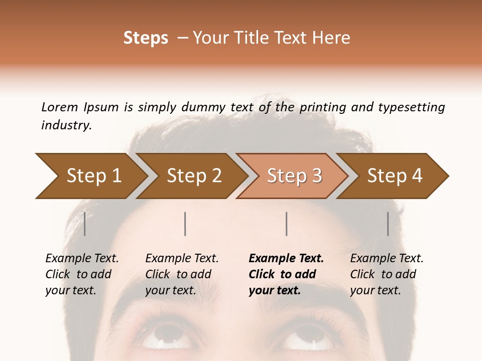 A Man Looking Up With His Eyes Wide Open PowerPoint Template